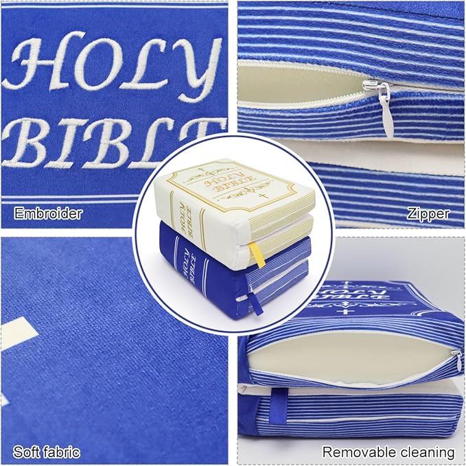 Bible Pillow Book Plush That Opens Christian Holy Bible Stuff Religious Party Favors Gifts for Kids for Christening Easter