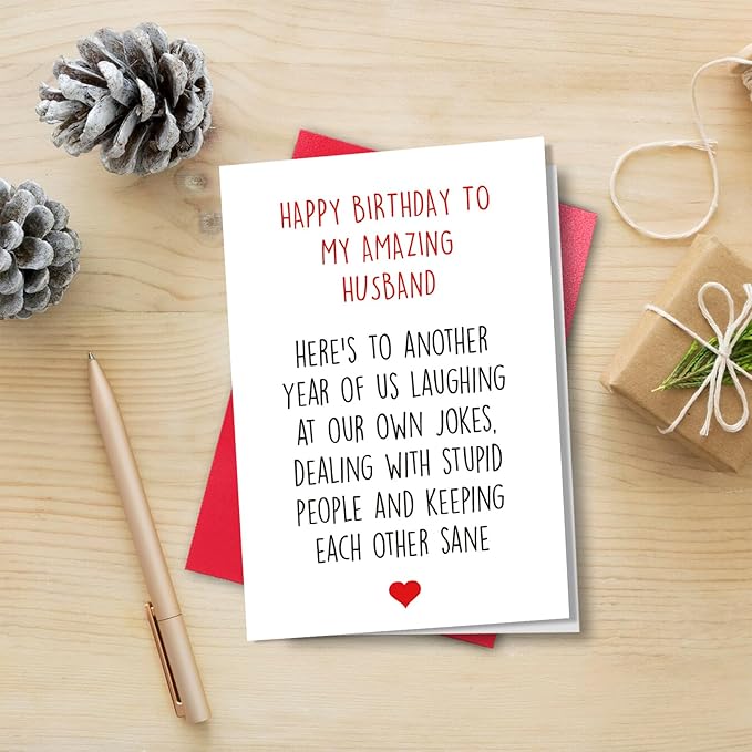 Happy Birthday Card for Husband, Funny Birthday Card from Him, Happy Birthday to My Amazing Husband Card