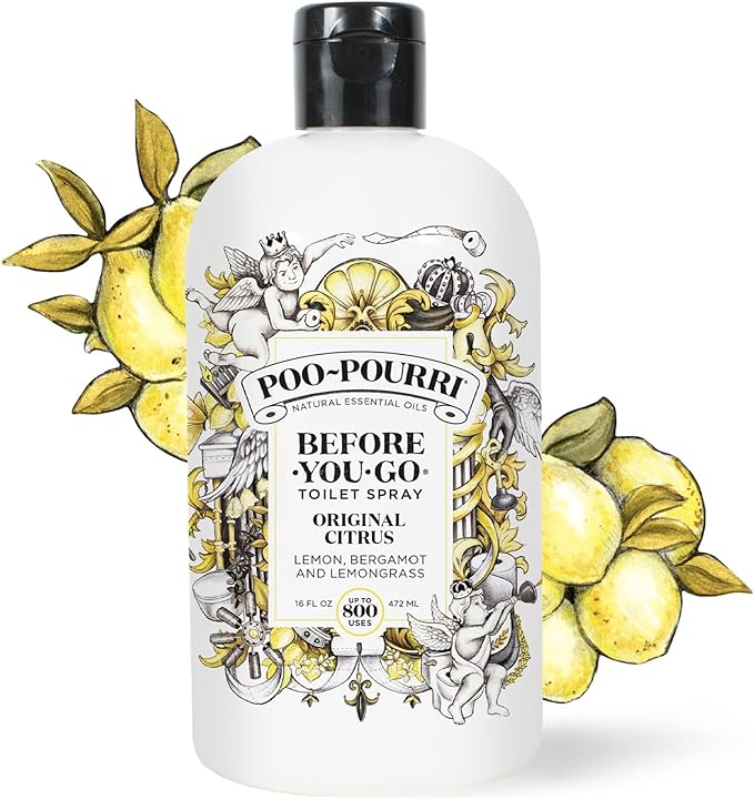 Poo-Pourri Before-You-Go Toilet Spray, Original Citrus, Refill Bottle 16 Fl Oz - Lemon, Bergamot and Lemongrass