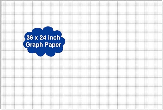 Graph Paper Pad - 24" x 36" Large Graph Paper, 25 Sheets/50 Pages, 4"x4" Ruled Grid Paper for Engineer Architect Designer Mathematician Draftsmen Sketch House Commercial Building Plan Drafting