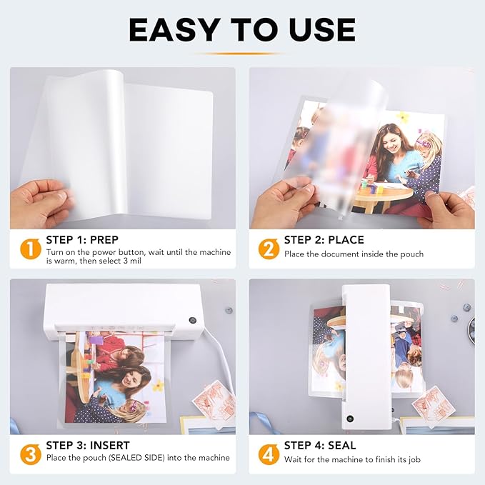 300 Pack Laminating Sheets, Holds 8.5 x 11 Inch Sheets, 3 mil, 9 x 11.5 Inches Thermal Laminating Pouches Lamination Sheet Paper for Laminator, Clear, Letter Size, Office and School Supplies