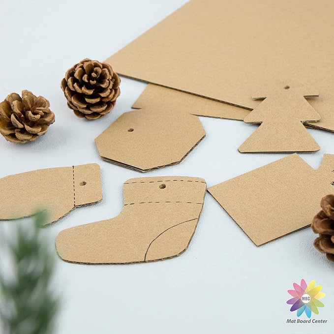 Mat Board Center, 25 pack 5x7 Brown Cardboard sheet, 1/8 inch thick, Flat Corrugated Cardboard Inserts for Packing, Shipping, Mailing, Cardboard Backing, Art Craft Card Board