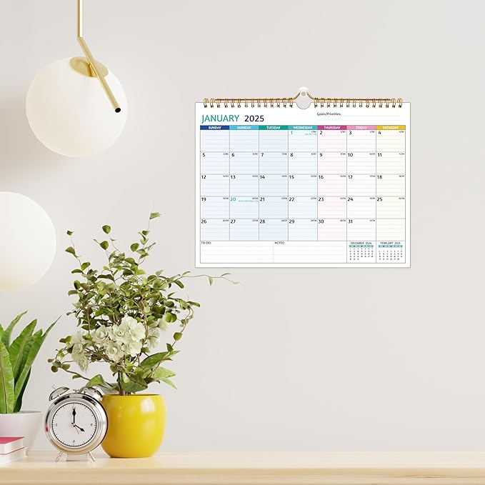 Wall Calendar 2025-2026 β 2 Year Calendar 2025-2026, 11 x 8.5 In, Jan 2025 - Dec 2026, 2025 Calendar 24 Months, Small Monthly Calendar 2025, with Ruled Blocks, Thick Paper, Holidays, To-dos οΌ Notes