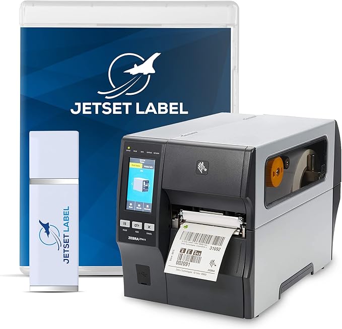 Zebra ZT411 203 DPI | Thermal Transfer & Direct Thermal | ZT41142-T010000Z Industrial Printer | Width 4 Inches Features Serial, USB, Ethernet, and Bluetooth Connectivity | Includes Jetset Software