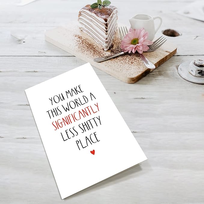 Supoeguk Funny Birthday Card for Best Friend, Bestie Birthday Card, Thank You Card for Him Her, Thinking of You Card, You Make The World Better