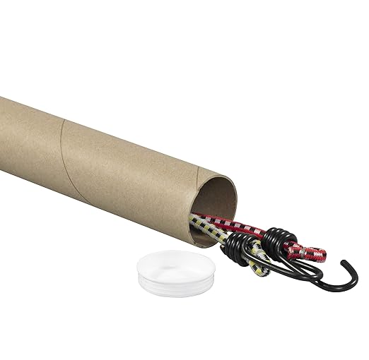 BOX USA BP2536K Mailing Tubes with Caps, 2-1/2" x 36", Kraft (Pack of 34)
