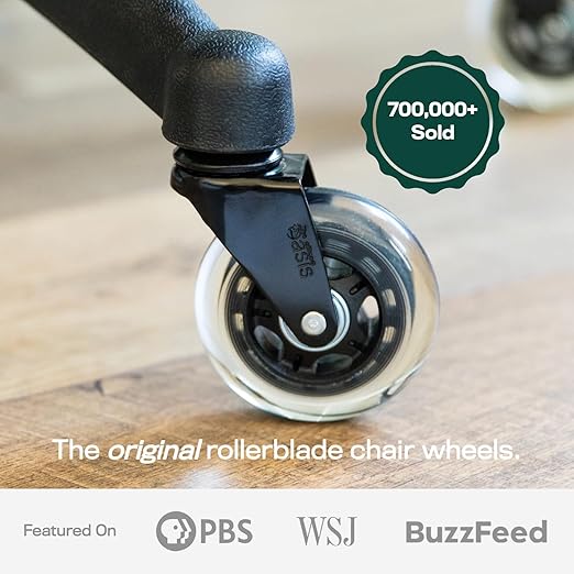 The Original Roller Blade Office Chair Wheels (As Seen On PBS) - Only Compatible with IKEA Brand Chairs