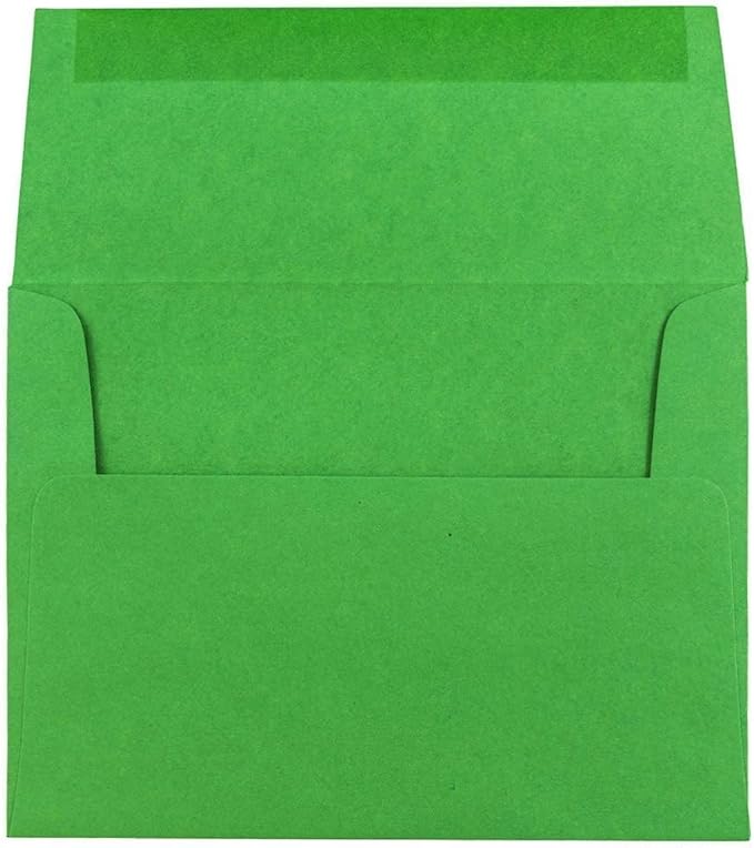 JAM PAPER A2 Colored Invitation Envelopes - 4 3/8 x 5 3/4 - Green Recycled - 50/Pack