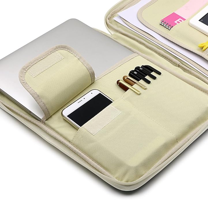 BTSKY New Multi-functional A4 Document Bags Portfolio Organizer-Travel Pouch Zippered Case for Ipads, Notebooks,Documents