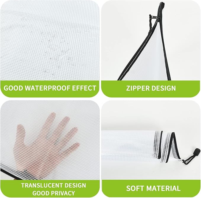 Vuzvuv 22Pcs A3 Size-16.9"x 12" Large Mesh Zipper Pouch with Label Sticker, Plastic Document Mesh Bag for File Board Game School Office Home Travel Storage(43cm30cm)
