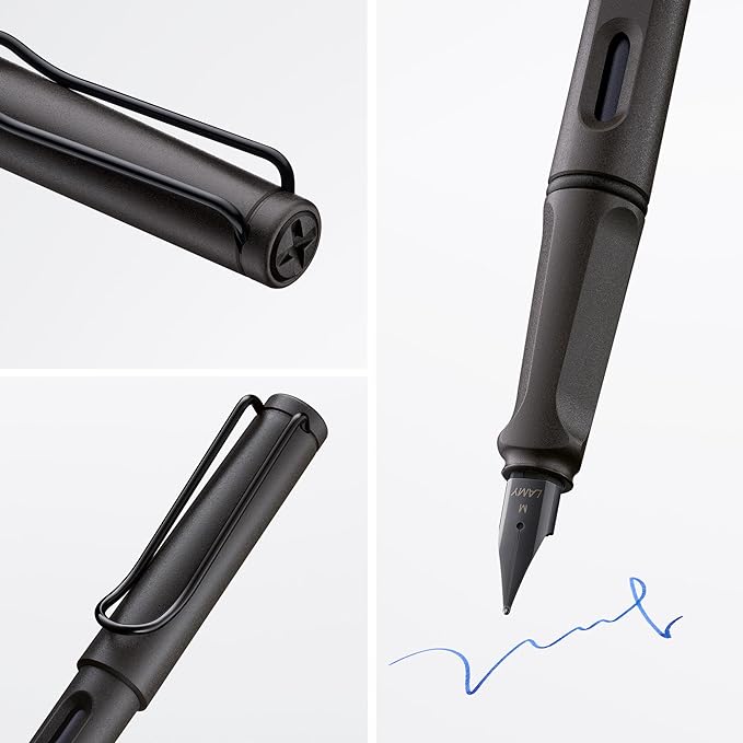 LAMY safari umbra - Fountain Pen with ergonomic grip & polished steel nib in size EF - ideal for any Writing & Calligraphy - including LAMY T 10 blue cartridge - Right-Handed