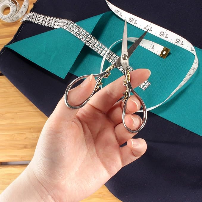 JubileeYarn Scrollwork Embroidery Craft Scissors - Silver - 1 Scissor