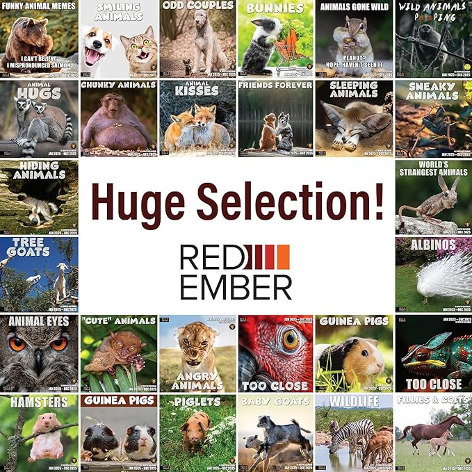 RED EMBER Tree Goats 2025 Wall Calendar 12 Month | 12" x 24" Open | Thick & Sturdy Paper | Giftable | Calendar 2025