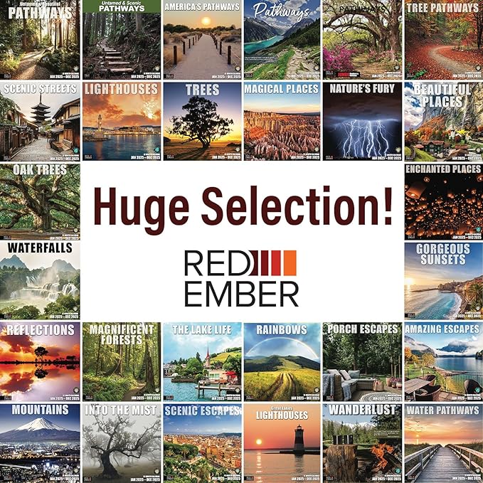 RED EMBER Water Pathways 2025 Wall Calendar 12 Month | 12" x 24" Open | Thick & Sturdy Paper | Giftable | Calendar 2025