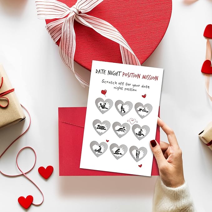 Ogeby Funny Valentines Day Scratch Card for Boyfriend Husband, Naughty Valentines Day Gifts for Men Him Couple, Humor Date Night Scratch Card Gifts