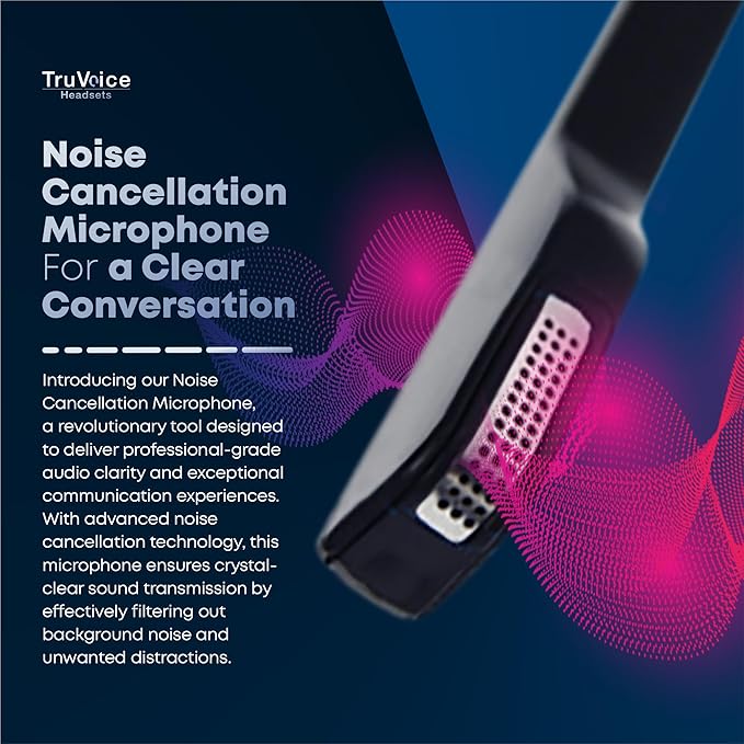 TruVoice HD-500 Office and Call Center Wired QD Headset with Noise Canceling Microphone and HD Speakers - Compatible with Mitel, Nortel, Avaya, Poly, Polycom, Shoretel, Digium, ESI, Fanvil Desk Phones
