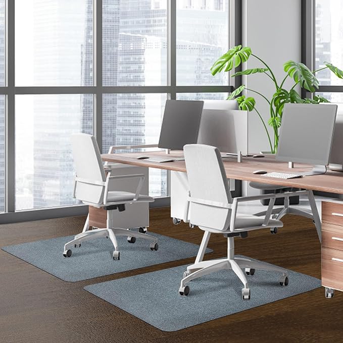 SHAREWIN Office Chair Mat for Hardwood/Tile Floor, 47"x36" Computer Gaming Chair Mat, Under Desk Low Pile Office Rug, Easy-Clean Floor Protector Mat, Dark Grey