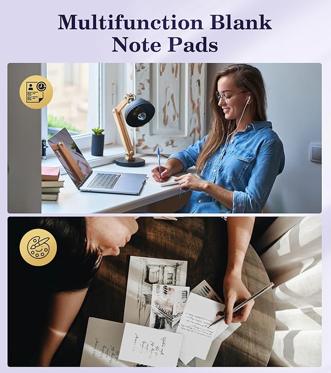 Note Pads 3x5 Small Memo Pads, 12 Pack Server Note Pads, Scratch Pads 3x5, Mini Note Pads White Paper 3x5'', 50 Sheets per Blank Note pads 3x5, Small Writing Pads 3X5 for Office School Home Supplies