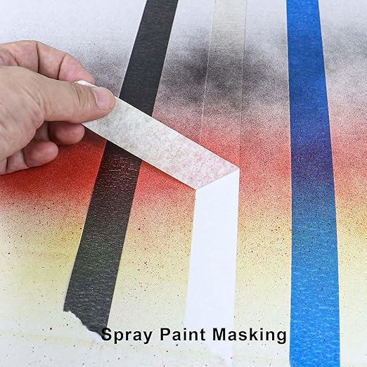 4 Pack White Artist Tape - Art Masking Tape for Watercolor Paper, Canvas Acrylic Painting, Curves, Framing, Paint, Gouache, Console - Acid Free Drafting Tape 3/4" (0.75") Wide - 360FT Total