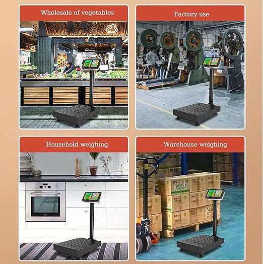 660lb Floor Weight Computing Postal Scale - Digital Large Platform Scale LB/KG Perfect Industrial Platform Scale Foldable for Postal Luggage Shipping Mailing Weighing Double-Sided Display