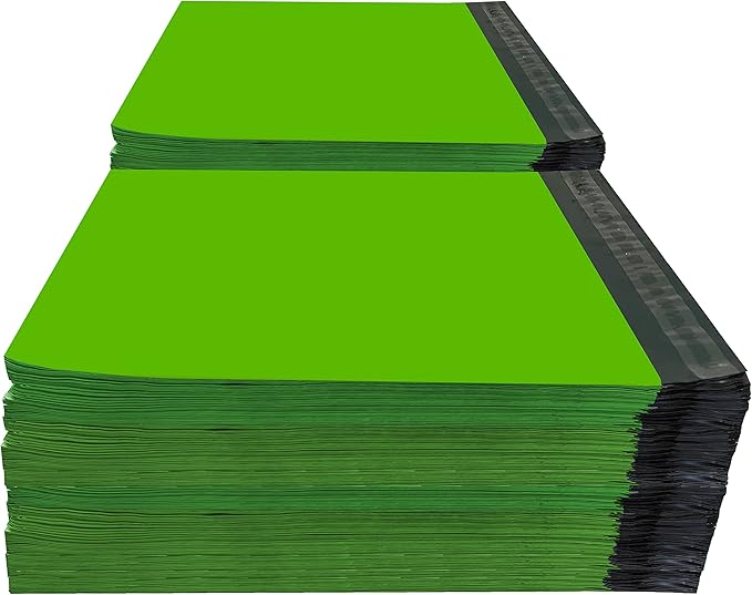 Colored Poly Mailers Pack of: Be creative with your packaging with Colored mailers (Green, 9" x 12" pack of 1000)
