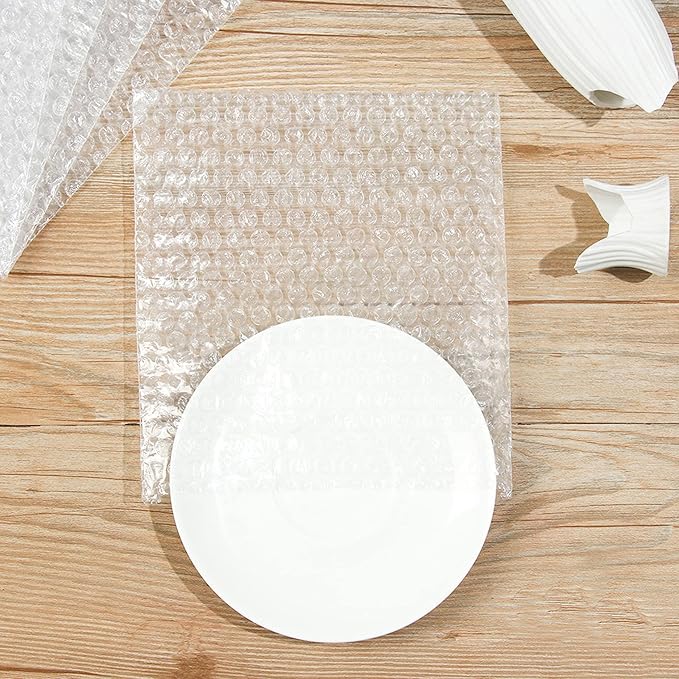 Clear Bubble Out Bags, 12 x 11.5 Inches. 10 Pack Self Seal Bubble Pouches. Polyethylene Clear Bubble Bags for Packing. Waterproof Clear Bubble Out Pouches for Fragile Things