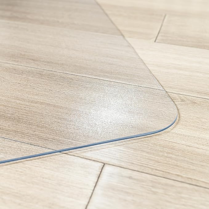 Office Chair Mat for Hardwood Floor, Desk Chair Mat with Non-Slip Texture, Rectangle Hard Floor Plastic Chair Floor Mat with Milled Edge (48"x60" inch)