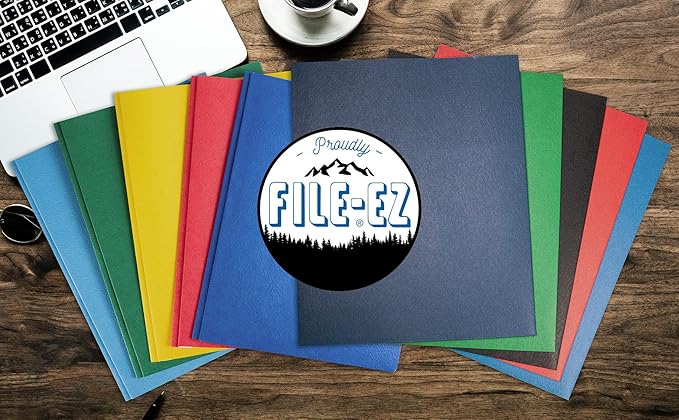 FILE-EZ Two-Pocket Folders, Dark Red Maroon Crimson Burgundy Color, 25-Pack, Textured Paper, Matte Finish, Letter Sheet Size (EZ-32559)