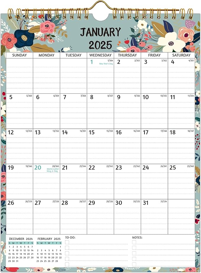 Wall Calendar 2025-2026 β 2 Year Calendar 2025-2026, 8.5 x 11 In, Jan 2025 - Dec 2026, 2025 Calendar 24 Months, Small Monthly Calendar 2025 Vertical, Ruled Blocks, Thick Paper, Holidays, To-do οΌ Notes