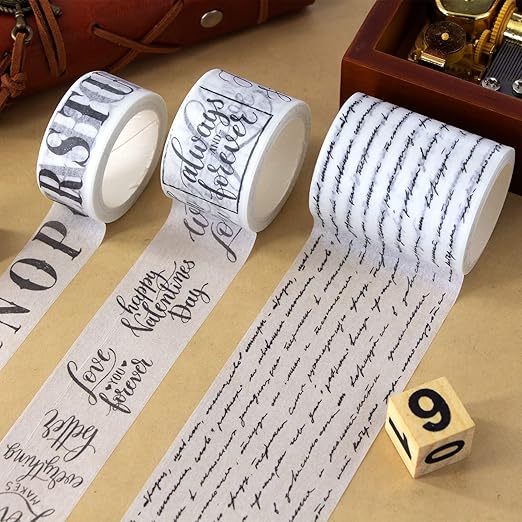 WAPETASHI Vintage Washi Tape Set 157ft Long - Antique Japanese Masking Tapes, Decorative for Scrapbooking Supplies, Bullet Journals, Planners, DIY Crafts, Gift Wrapping - 8 Different Design