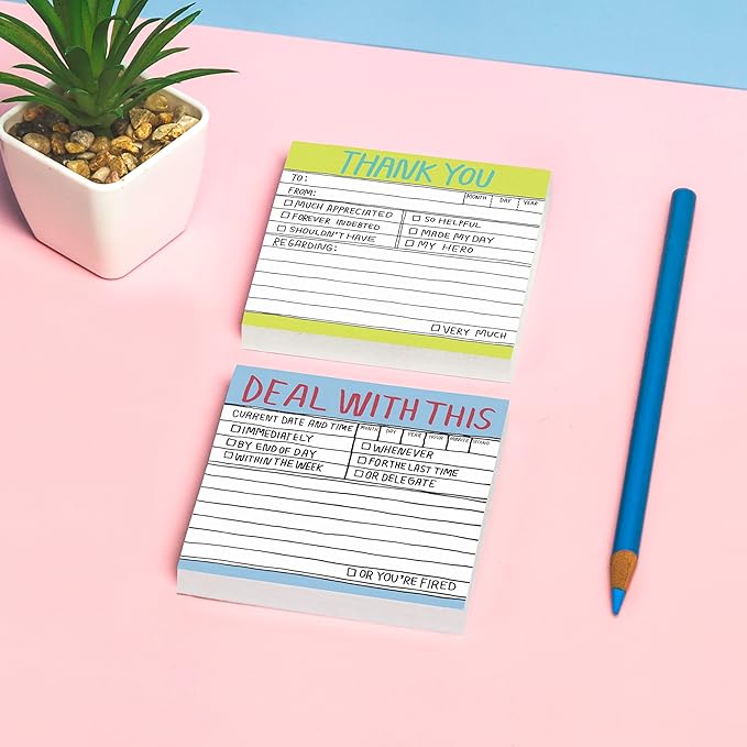 8-Pack Knock Knock Deal with This Hand-Lettered Sticky Notes, to Do Pads, 3 x 3-inches, 100 Sheets Each