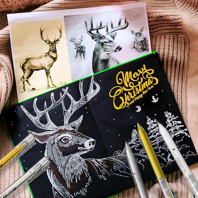 Silver Pens, 3Pack,1mm Extra Fine Point, Silver Gel Pens for Artists, Silver Gel Pen, Silver Ink Pen, Silver Pens for Black Paper, Silver Drawing Pens,Silver Pen for Artists Drawing
