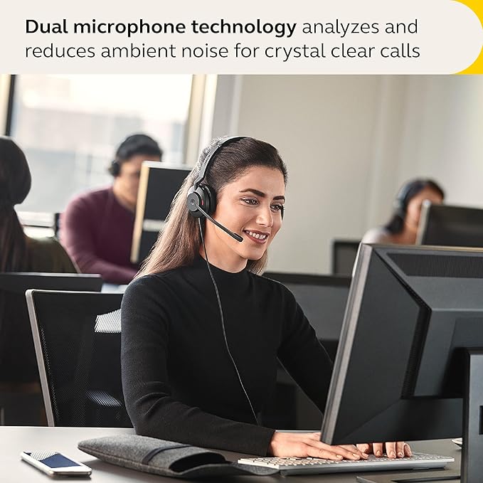 Jabra Evolve2 30 SE Wired Mono Noise Cancelling Headset - Features 2-Microphone Call Technology and USB-C Cable - MS Teams Certified, Works with All Other Platforms - Black