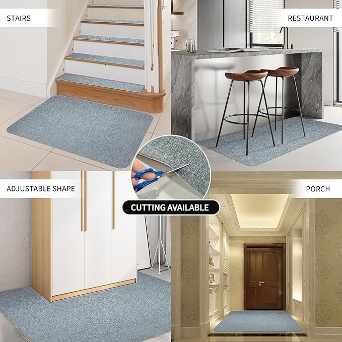 SHAREWIN Office Chair Mat for Hardwood/Tile Floor, 47"x36" Computer Gaming Chair Mat, Under Desk Low Pile Office Rug, Easy-Clean Floor Protector Mat, Dark Grey