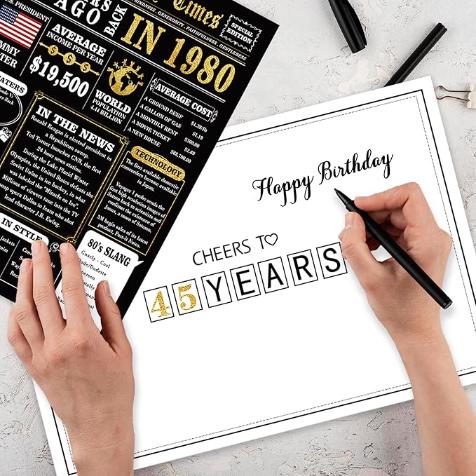 Funny 45th Birthday Gift for Women Men,Happy Birthday Card for 45 Year Old Husband Wife, Best 45th Birthday Decorations for Mom Dad, 45 Bday Gifts for Him Her