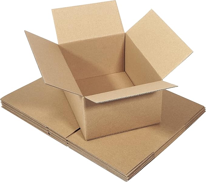 SAI Premium Corrugated Moving Box Cardboard Packaging Shipping Boxes Mailers Supplies for Gifts (8x6x4, Kraft (5pack))