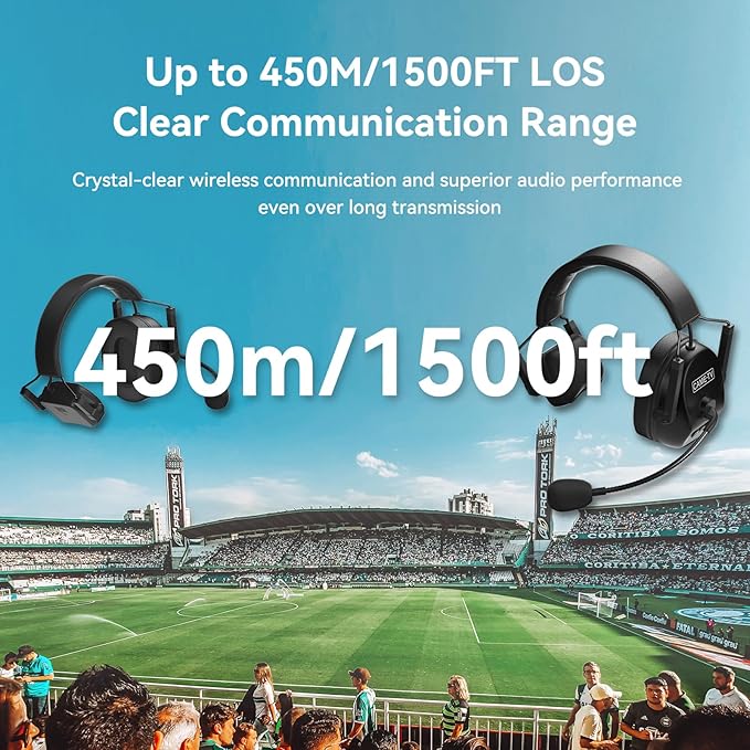 Came-TV Kuminik8 1.9GHz Wireless Intercom Headset System Noise Cancellation Zero Latency Full Duplex with Hardcase for Church Boating TV Film Production Drone