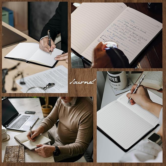 2 Pack A5 Lined Journal for Men Soft Cover Journals for Writing with 256 Pages Vintage Lion Journaling Notebooks (Brown and Black, A5)