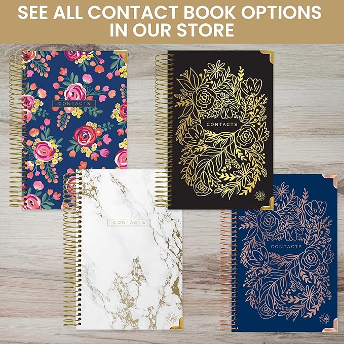 bloom daily planners Hardcover Contacts Address Password Book - Alphabetical Organizer with Tabs - 6โ x 8.25" - Daydream Believer