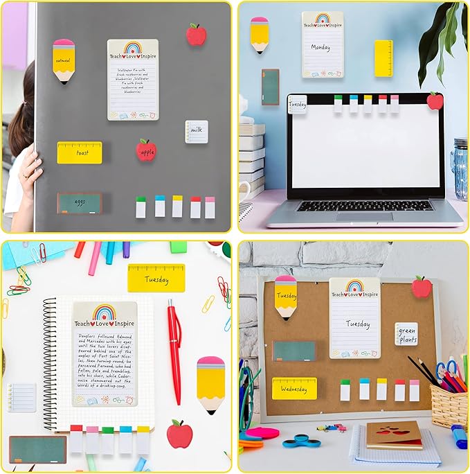 Teaching is A Work of Heart Sticky Notes Set Blackboard Self-Stick Note Pads Teacher Appreciation Gift Writing Memo Pads School Office Supplies