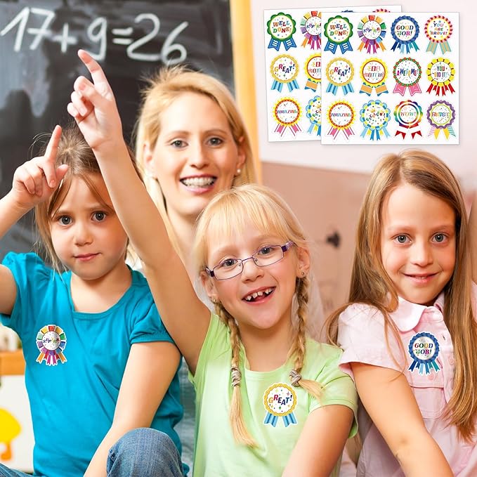 Reward Stickers Badge Designs,2.4×1.8 Inch Reward Labels Use on Classroom,Outdoor Sports Game,Party,Home,Encourage Stickers(264pcs,1bag)