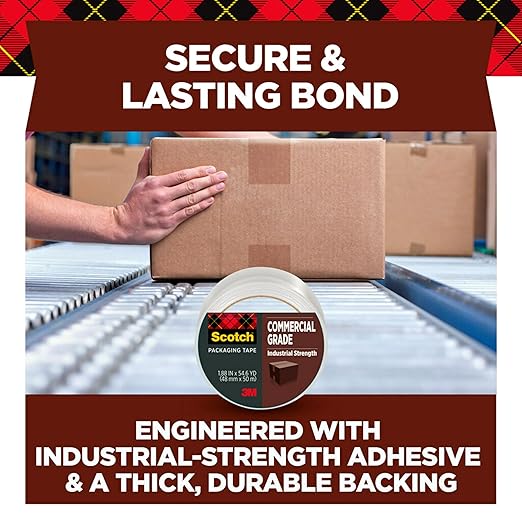 Scotch Greener Commercial Grade Shipping Packaging Tape, 1.88"x 49.2 yd, Great for Packing, Shipping & Moving, 6 Rolls (3750G-6)