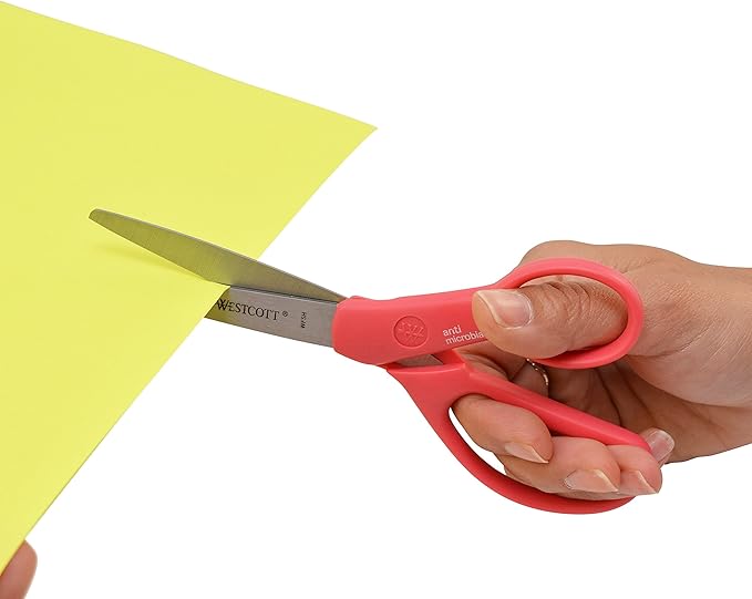Westcott 7" Student Scissors for Kids 12-14 - Scissors for School or Crafting - Back to School Supplies - Color May Vary