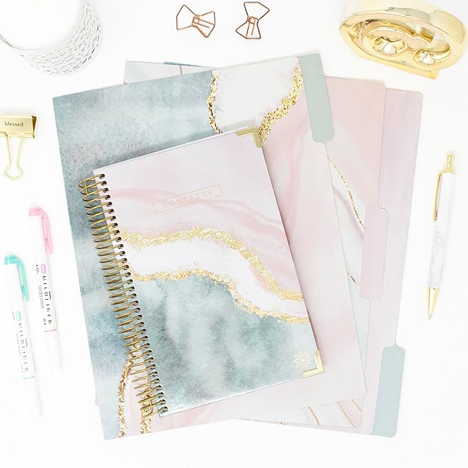 bloom daily planners Hardcover Contacts Address Password Book - Alphabetical Organizer with Tabs - 6โ x 8.25" - Daydream Believer