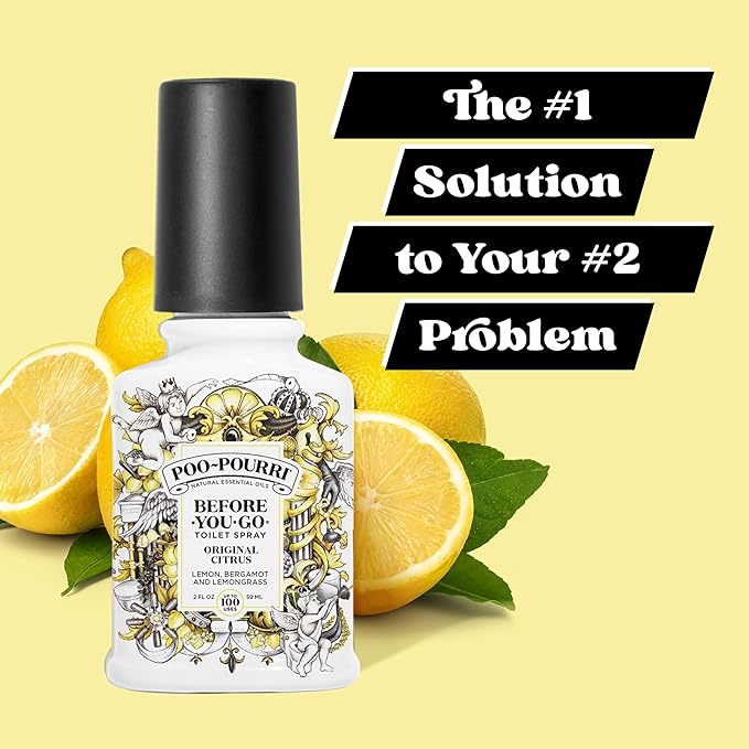 Poo-Pourri Before-You-Go Toilet Spray, Original Citrus, 2 Fl Oz - Lemon, Bergamot and Lemongrass