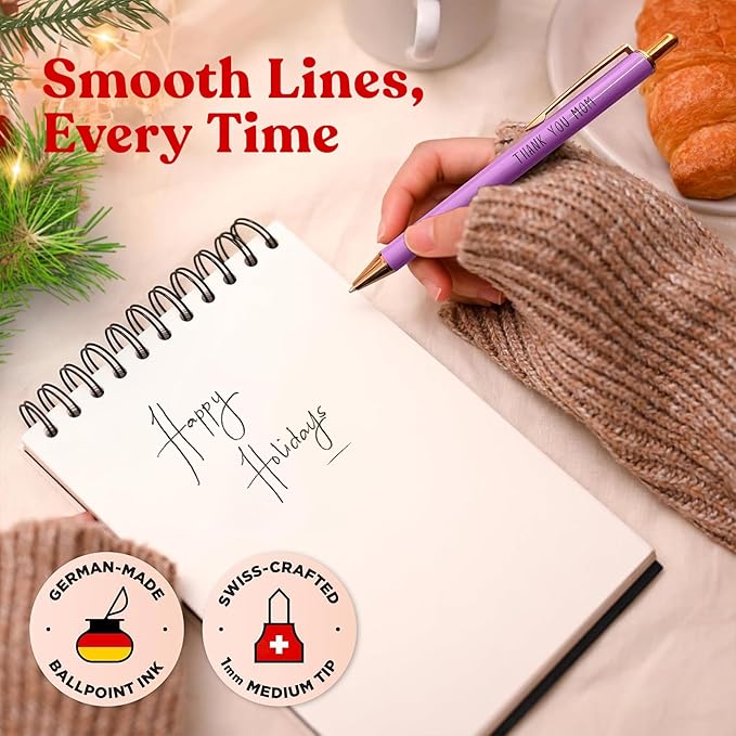 MESMOS 3Pk Fancy Pens for Mom, Christmas Gifts for Mom, Gifts for Mom Christmas Unique, Presents for Mom from Daughter or Son, Happy Birthday Gifts for Mom, Best Mom Ever Gift, Smooth Writing Pen Set