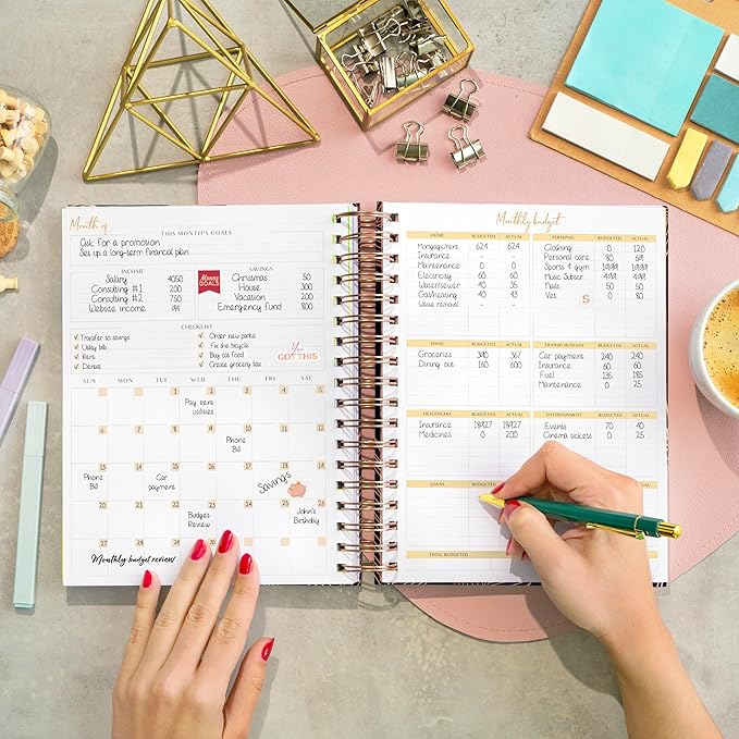 PLANBERRY Large Budget Planner & Monthly Bill Organizer with Pockets – Budgeting Book, Finance & Expense Tracker, 8.3x9.4″ (Royal Blue)