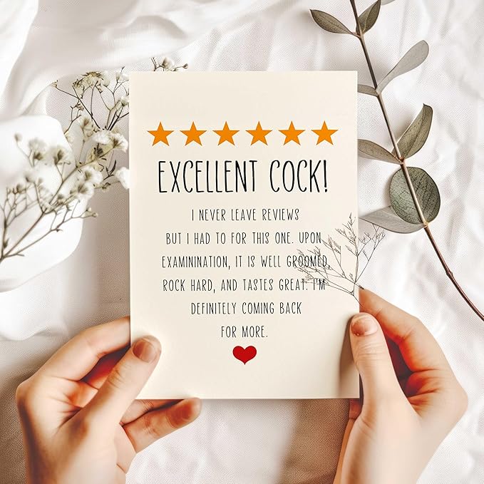 Funny Birthday Card for Husband from Wife, Humor 5-Star Greeting Card for Men, Birthday Gift for Him, Unique Birthday Decorations & Gifts for Men, Valentines Day Cards