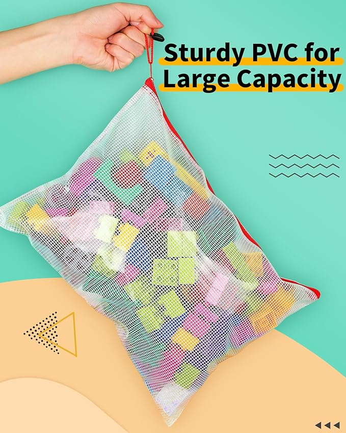 Smarpau Large A3 Mesh Zipper Pouch, 24 Pack 12 Colors 17.4" x 12.4" Zipper Pouches for Organizing, Multipurpose Waterproof Zipper Bags for Office Supplies