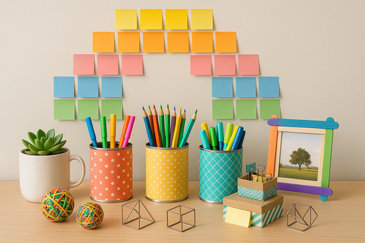 DIY Desk Decoration with Office Supplies